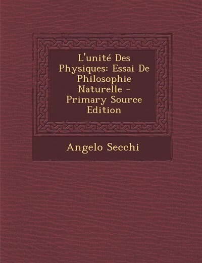 Couverture_L'unité Des Physiques