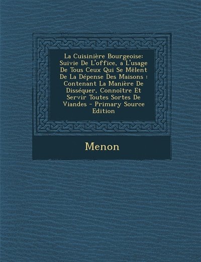 Front cover_La Cuisinière Bourgeoise