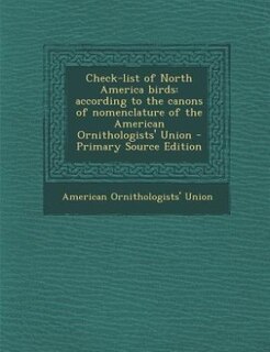 Couverture_Check-list of North America birds