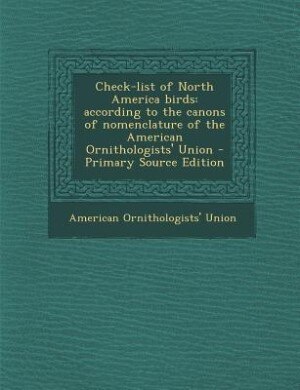 Couverture_Check-list of North America birds
