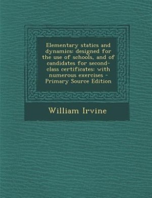 Couverture_Elementary statics and dynamics