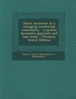 Front cover_Home insurance in a changing residential community