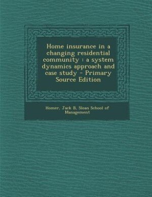 Front cover_Home insurance in a changing residential community