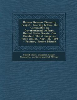 Front cover_Human Genome Diversity Project