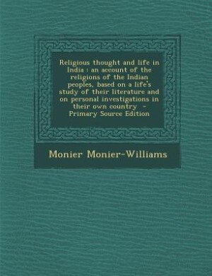 Front cover_Religious thought and life in India
