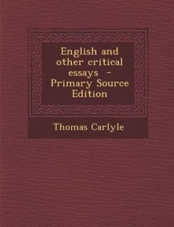 Front cover_English and other critical essays  - Primary Source Edition