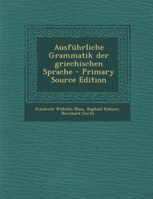 Front cover_Ausführliche Grammatik der griechischen Sprache