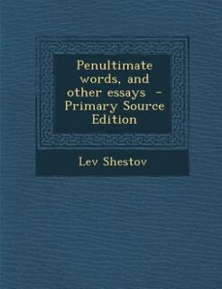 Couverture_Penultimate words, and other essays