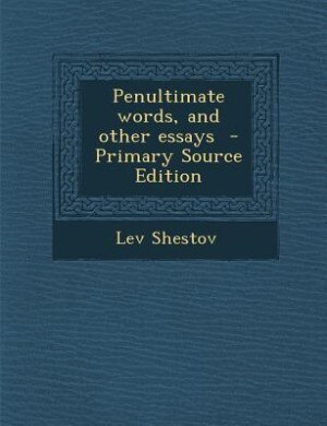Couverture_Penultimate words, and other essays