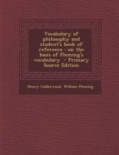 Front cover_Vocabulary of philosophy and student's book of reference