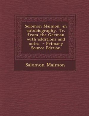Front cover_Solomon Maimon