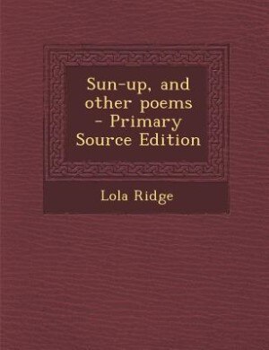 Front cover_Sun-up, and other poems