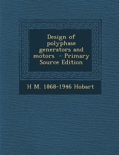 Couverture_Design of polyphase generators and motors