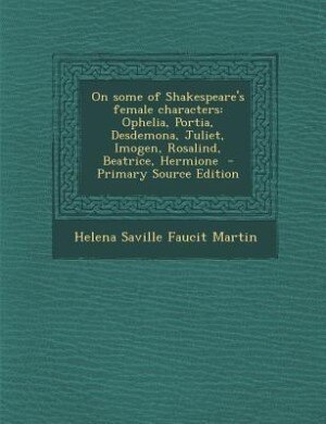 Couverture_On some of Shakespeare's female characters