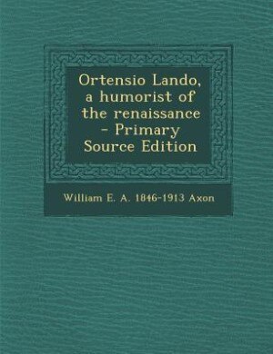 Couverture_Ortensio Lando, a humorist of the renaissance