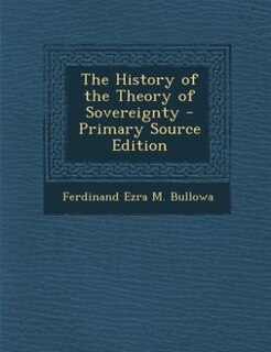 Couverture_The History of the Theory of Sovereignty - Primary Source Edition