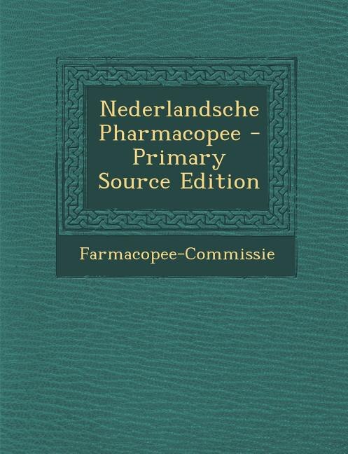 Couverture_Nederlandsche Pharmacopee
