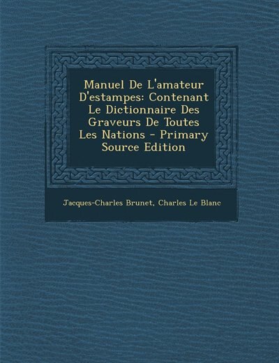 Front cover_Manuel De L'amateur D'estampes