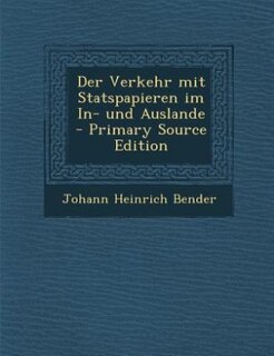 Front cover_Der Verkehr mit Statspapieren im In- und Auslande - Primary Source Edition