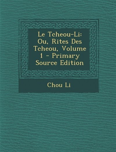 Couverture_Le Tcheou-Li