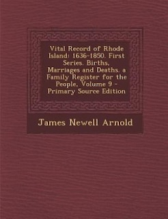 Front cover_Vital Record of Rhode Island