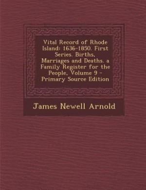 Front cover_Vital Record of Rhode Island