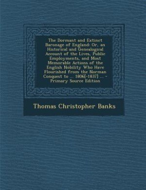 Front cover_The Dormant and Extinct Baronage of England