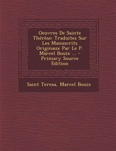Front cover_Oeuvres De Sainte Thérèse