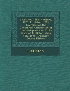 Front cover_Chiswick, 1764. Apthorp, 1770. Littleton, 1784