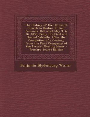 Front cover_The History of the Old South Church in Boston