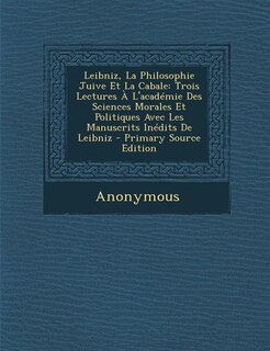 Front cover_Leibniz, La Philosophie Juive Et La Cabale