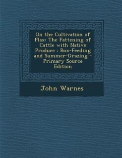 Front cover_On the Cultivation of Flax
