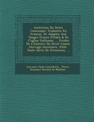 Couverture_Institutes Du Droit Canonique