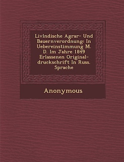 Front cover_LIVL Ndische Agrar- Und Bauernverordnung