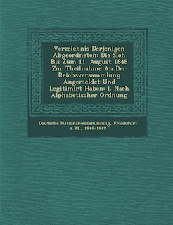 Front cover_Verzeichnis Derjenigen Abgeordneten