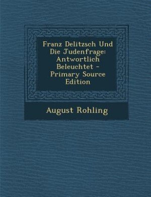 Couverture_Franz Delitzsch Und Die Judenfrage