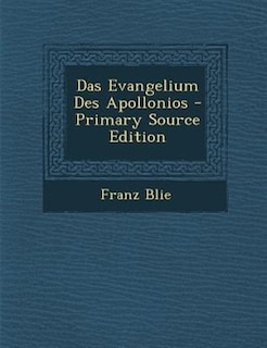 Couverture_Das Evangelium Des Apollonios - Primary Source Edition