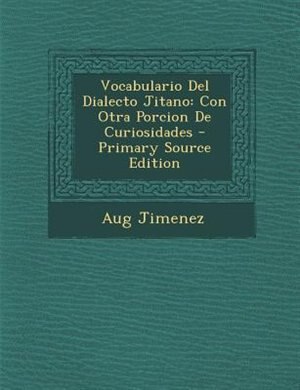Couverture_Vocabulario Del Dialecto Jitano