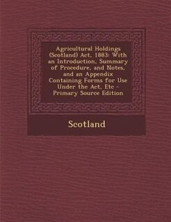 Front cover_Agricultural Holdings (Scotland) Act, 1883