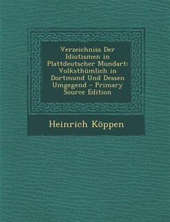 Couverture_Verzeichniss Der Idiotismen in Plattdeutscher Mundart