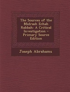 Couverture_The Sources of the Midrash Echah Rabbah