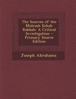 Couverture_The Sources of the Midrash Echah Rabbah