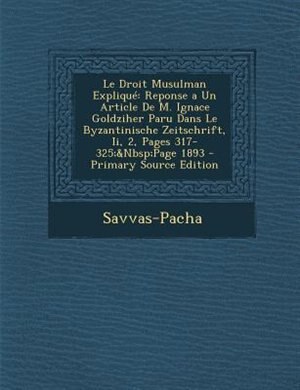 Front cover_Le Droit Musulman ExpliquT