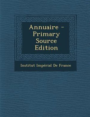 Couverture_Annuaire - Primary Source Edition