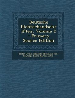 Front cover_Deutsche Dichterhandschriften, Volume 2 - Primary Source Edition