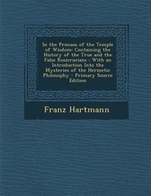 Front cover_In the Pronaos of the Temple of Wisdom