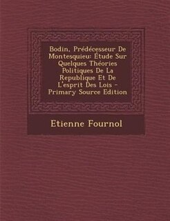 Front cover_Bodin, PrTdTcesseur De Montesquieu