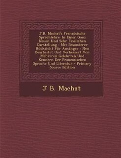 Front cover_J.B. Machat's Franz÷sische Sprachlehre