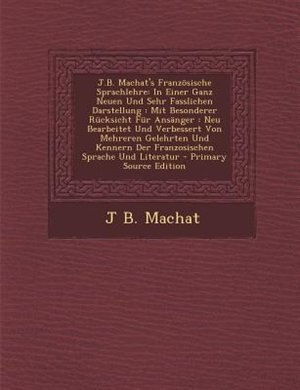 Front cover_J.B. Machat's Franz÷sische Sprachlehre