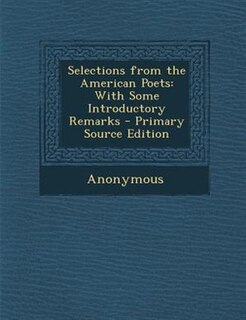 Couverture_Selections from the American Poets